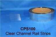 CPS100 Clear Shelf Channel Rail Strips, 1 1/4" x 3", 250 per roll